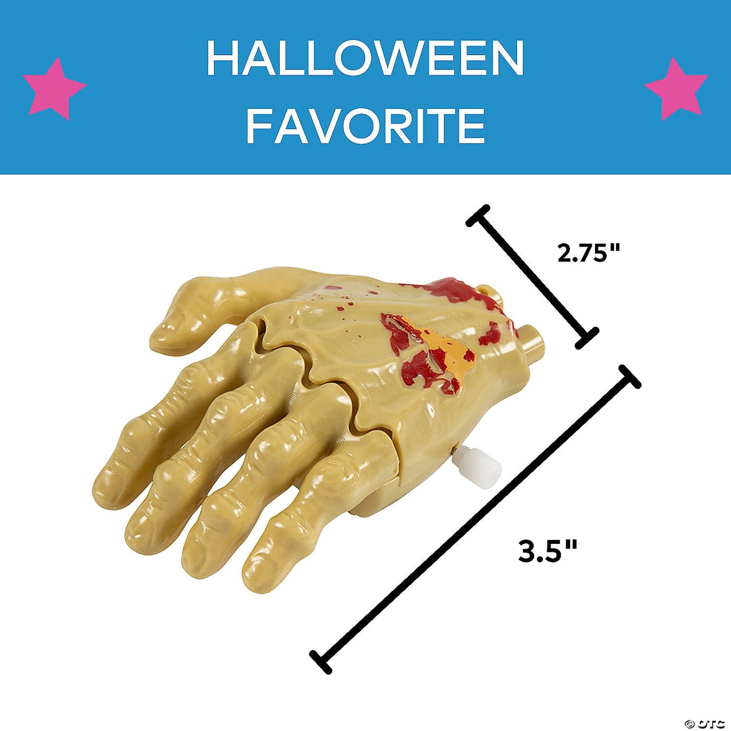 3 1/2" x 2 3/4" Wind-Up Moving Plastic Zombie Hands - 12 Pc. | USA Decoration®