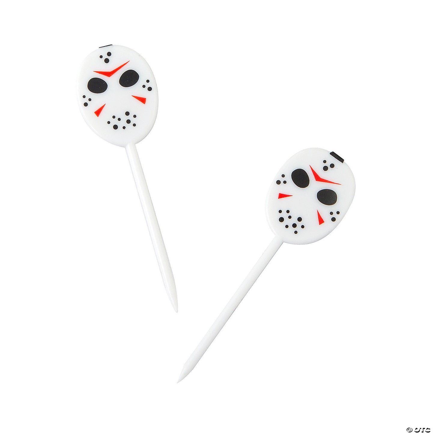 3/4" x 3" Bulk 72 Pc. Friday the 13th™ Hockey Mask Plastic Food Picks | USA Decoration®