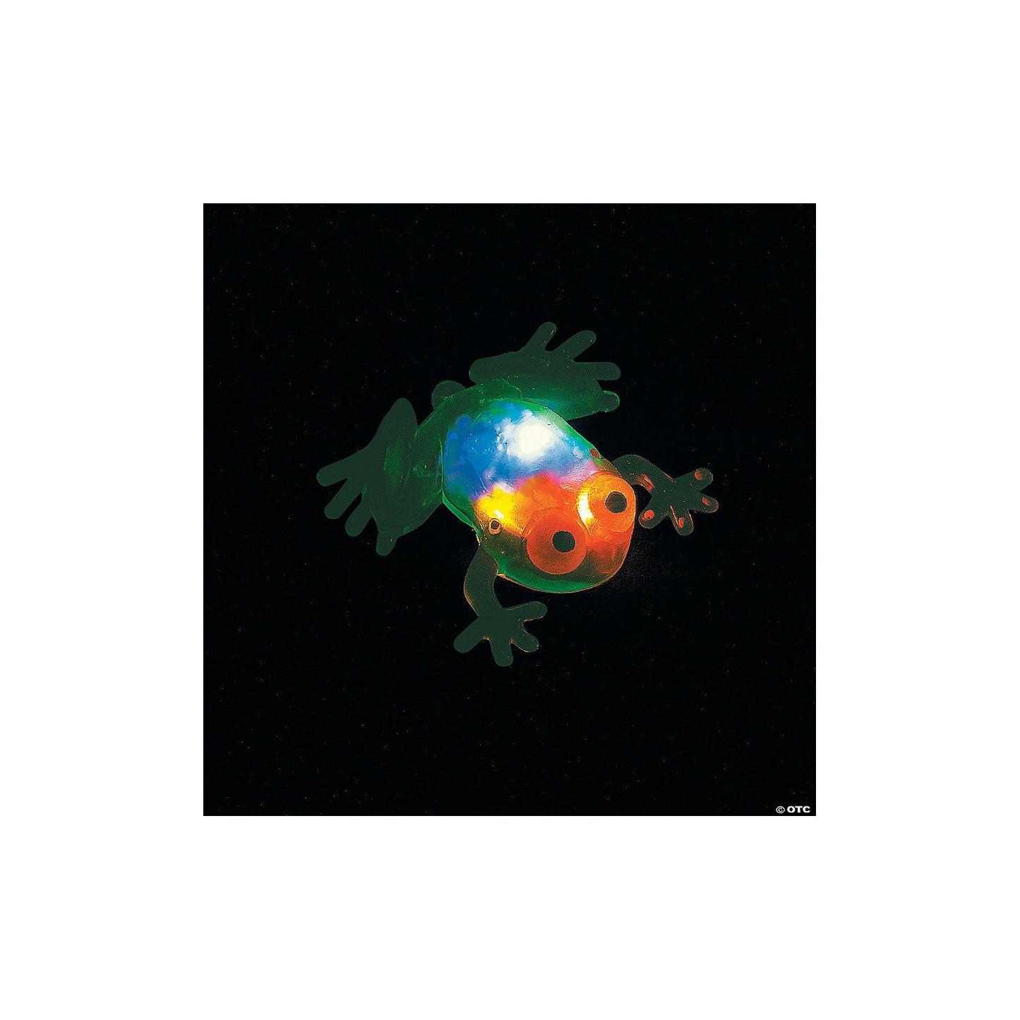 3" Flashing Squishy Red, Green, Purple Blue Frogs with Beads - 12 Pc. | USA Decoration®