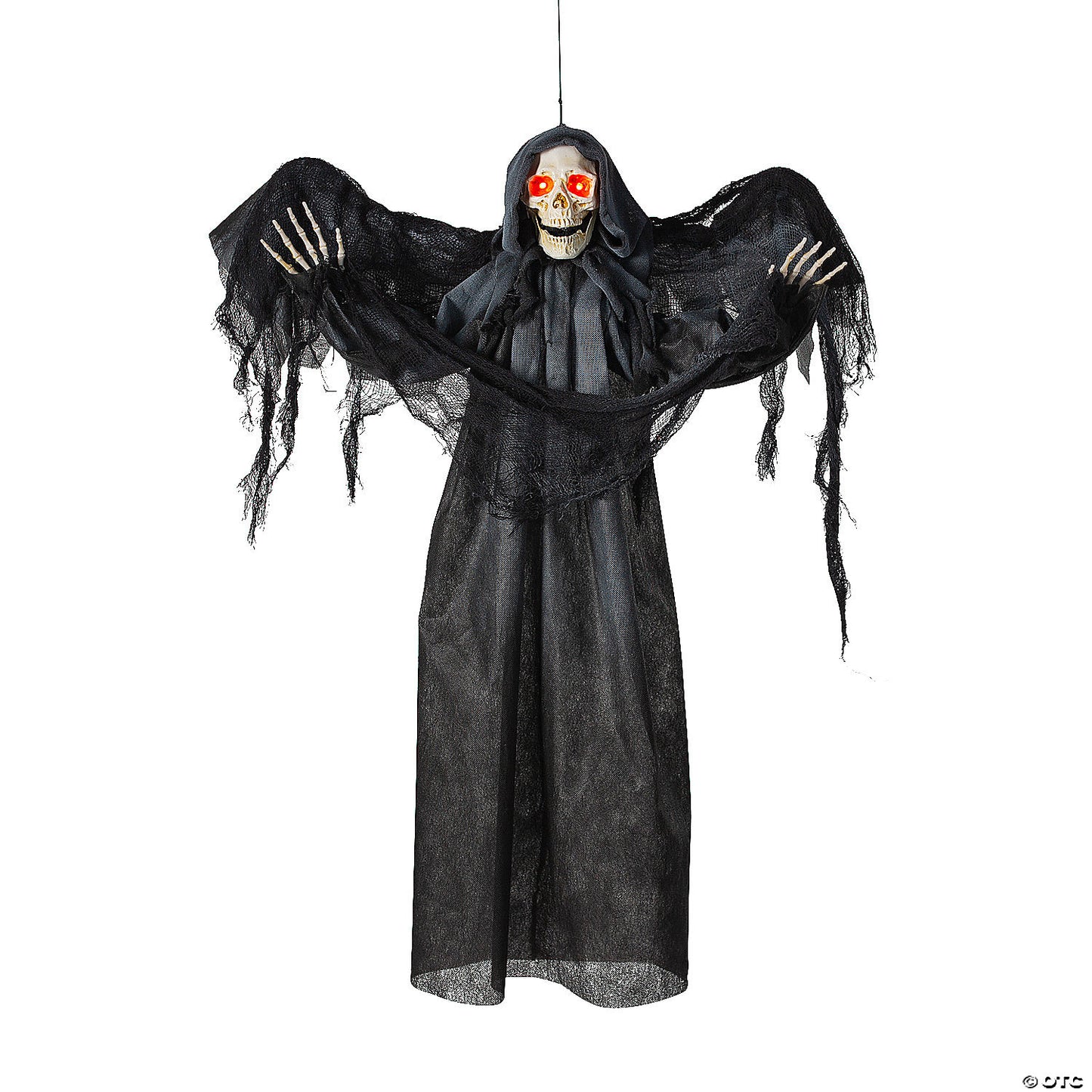 3 Ft. Hanging Grim Reaper with Wings Animated Prop Halloween Decoration | USA Decoration®