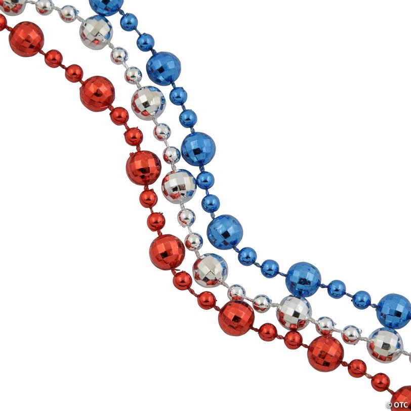 30" Bulk 96 Pc. Patriotic Religious God Bless America Beaded Necklaces