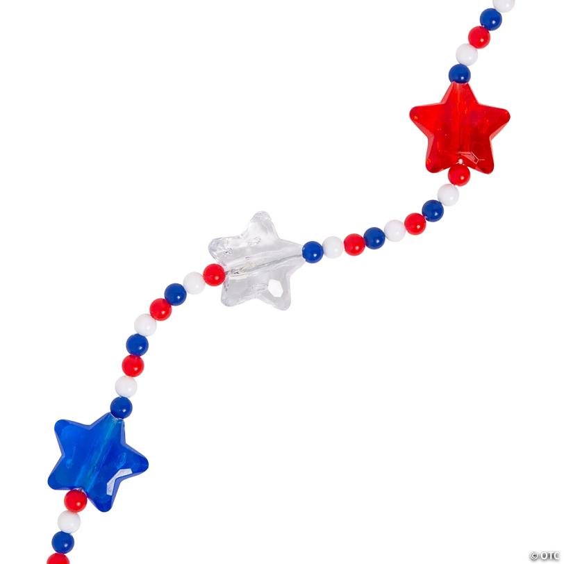 30" Light-Up Patriotic Mardi Gras Beaded Necklaces - 6 Pc.