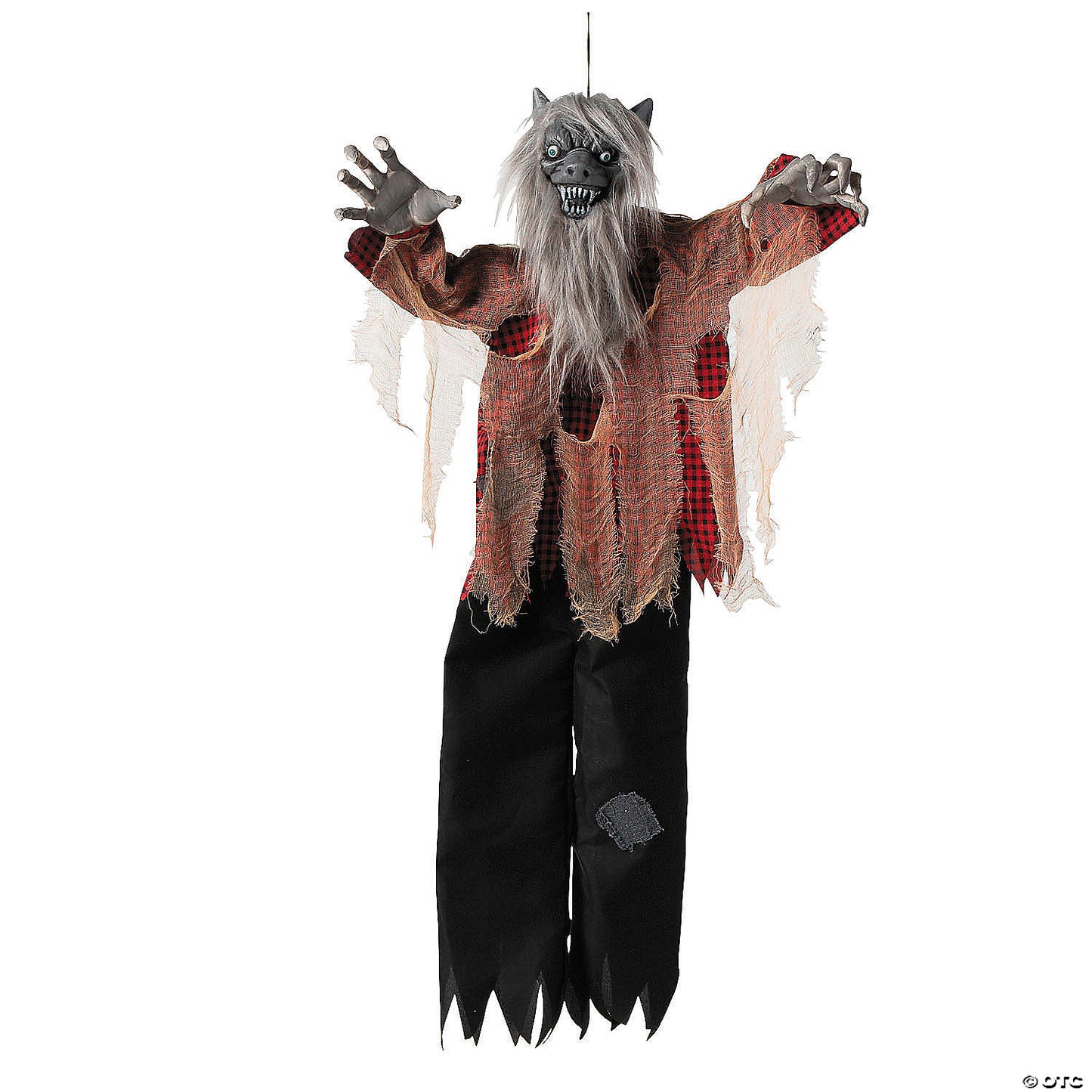 31 1/2" x 47 1/4" Hanging Tattered Werewolf Animated Prop Halloween Decoration | USA Decoration®