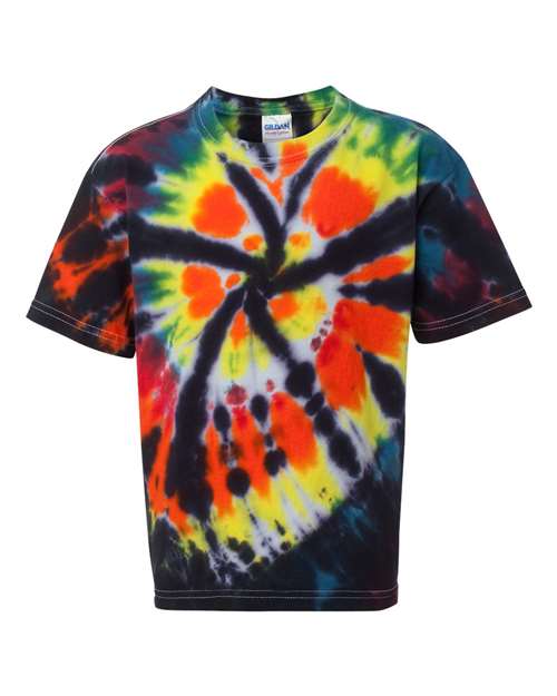 Youth Rainbow Cut-Spiral Tie-Dyed T-Shirt | USA Decoration