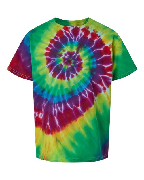 Youth Multi-Color Spiral Tie-Dyed T-Shirt | USA Decoration