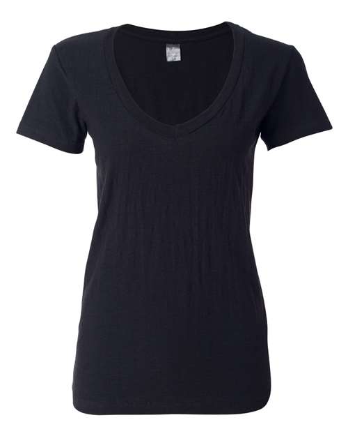 Women's V-Neck Slub T-Shirt | USA Decoration