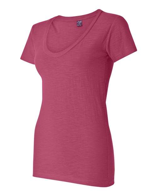 Women's V-Neck Slub T-Shirt | USA Decoration
