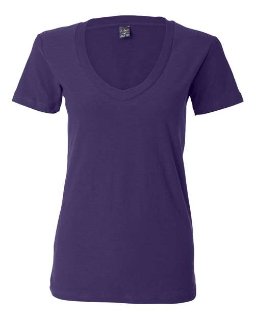 Women's V-Neck Slub T-Shirt | USA Decoration