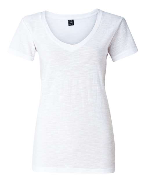 Women's V-Neck Slub T-Shirt | USA Decoration