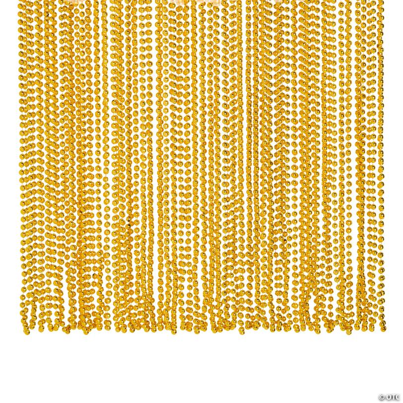 33" Bulk 48 Pc. Gold Metallic Plastic Bead Necklaces | USA Decoration®