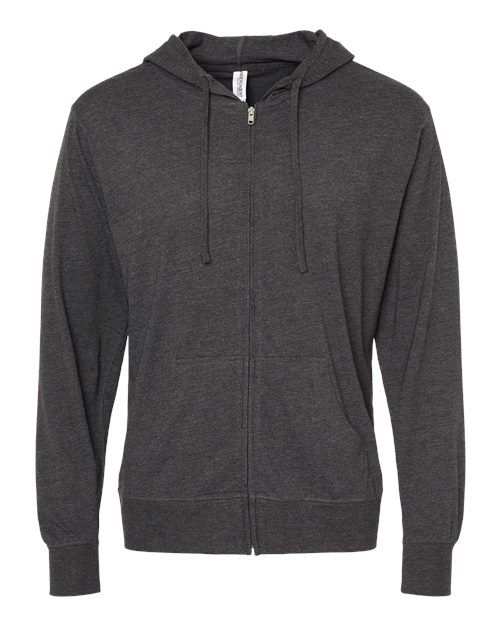 Lightweight Jersey Full-Zip Hooded T-Shirt | USA Decoration