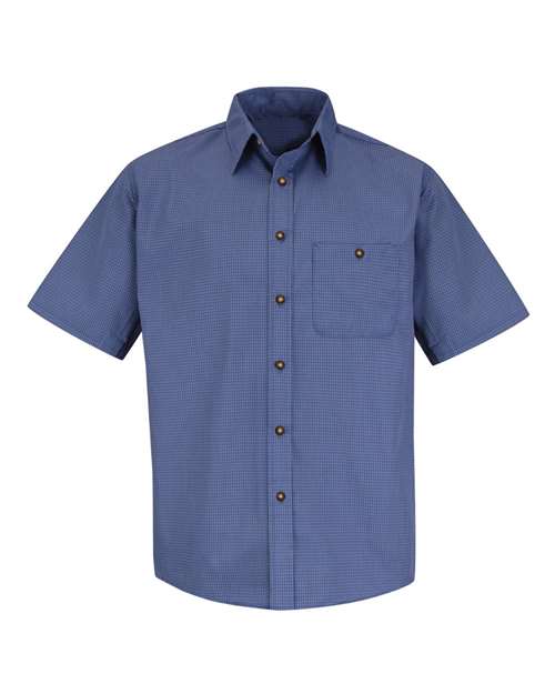 Mini-Plaid Uniform Short Sleeve Shirt | USA Decoration