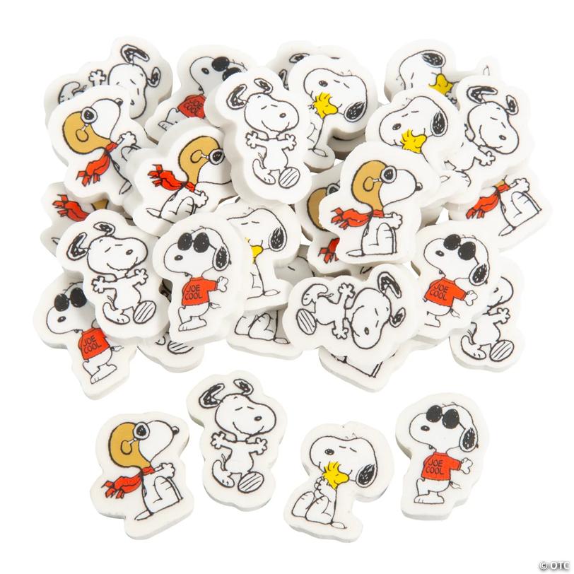 3/4" Bulk 144 Pc. Mini Peanuts Snoopy & Woodstock Rubber Erasers