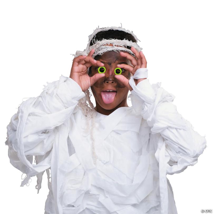 3/4" Bulk 48 Pc. Mini Gross Glow-in-the-Dark Vinyl Sticky Eyes