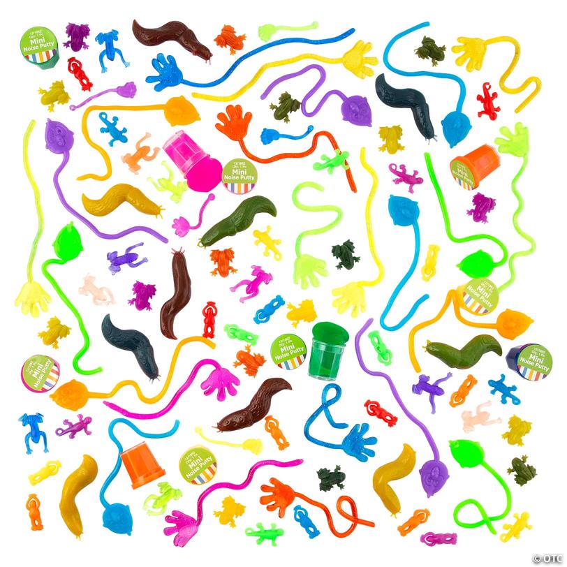 3/4" - 3 1/4" Bulk 100 Pc. Bright Colors Sticky Vinyl Splat Toy Assortment