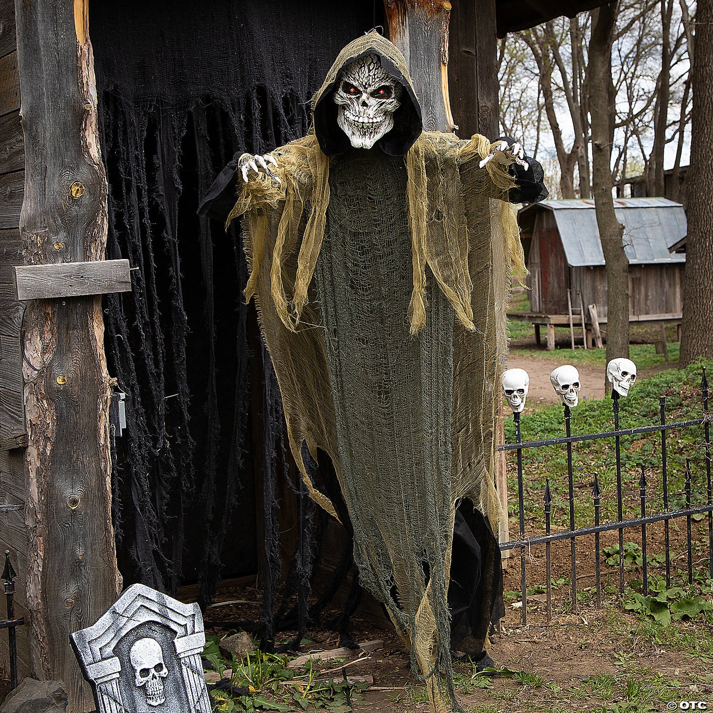 35 1/4" x 6 Ft. Hanging Grim Reaper Animated Prop Halloween Decoration | USA Decoration®