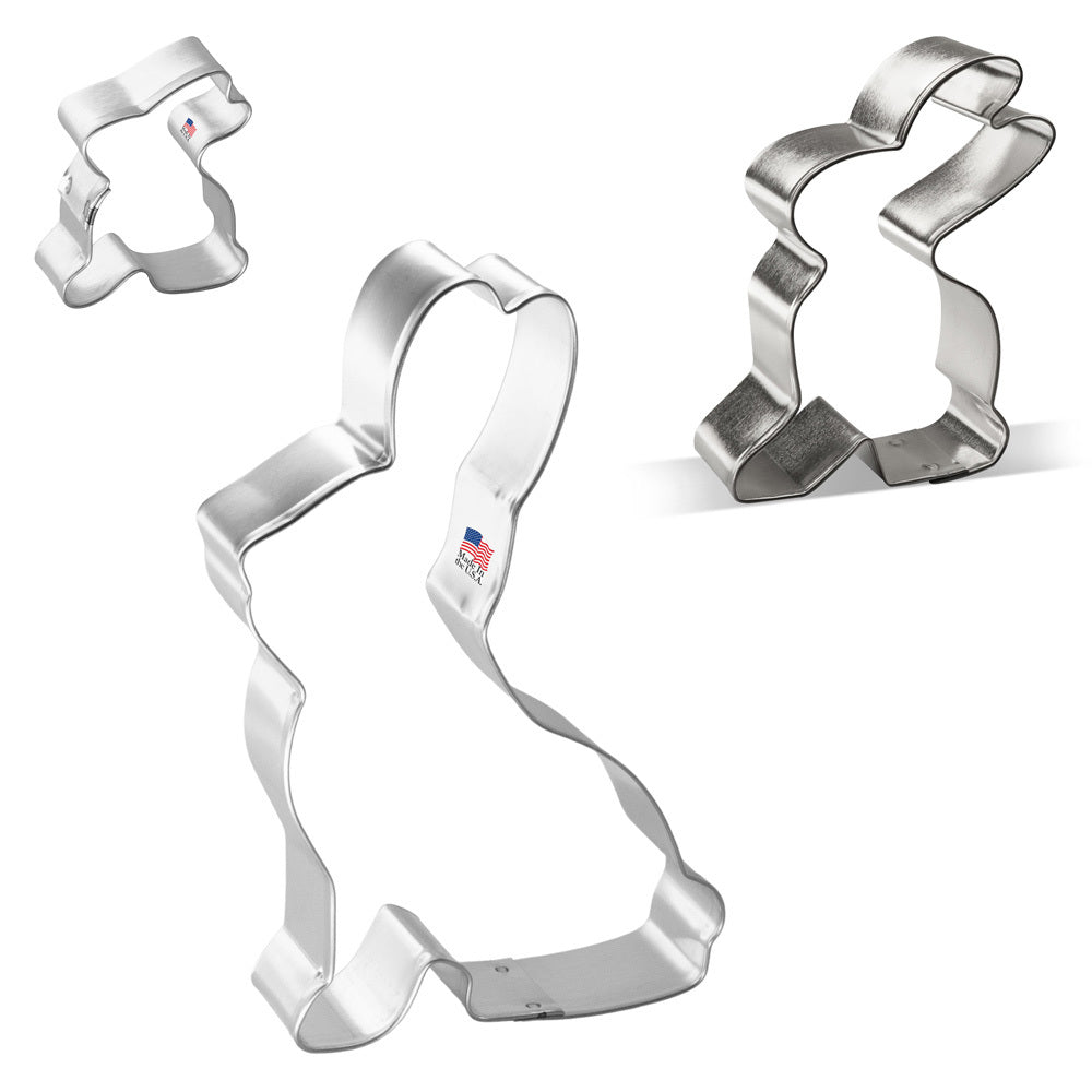 Bunny Rabbit Nested Cookie Cutter Set 3 Pc GC0106 with a Hang Tag Cookie Recipe Card