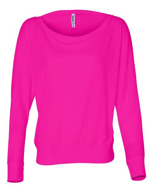 Women’s Flowy Off Shoulder Long Sleeve Tee | USA Decoration