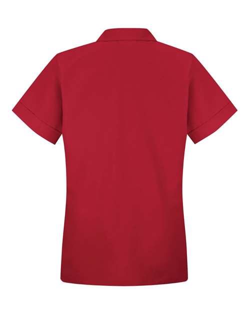 Women's Loose Fit Short Sleeve Button Smock | USA Decoration