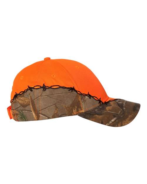 Licensed Camo with Barbed Wire Embroidery Cap | USA Decoration