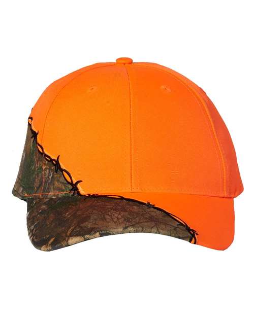 Licensed Camo with Barbed Wire Embroidery Cap | USA Decoration