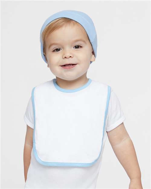 Infant Contrast Trim Premium Jersey Bib | USA Decoration