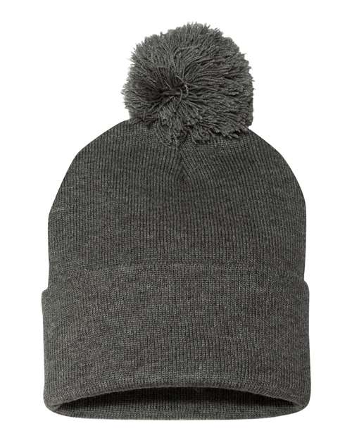12" Pom-Pom Cuffed Beanie | USA Decoration