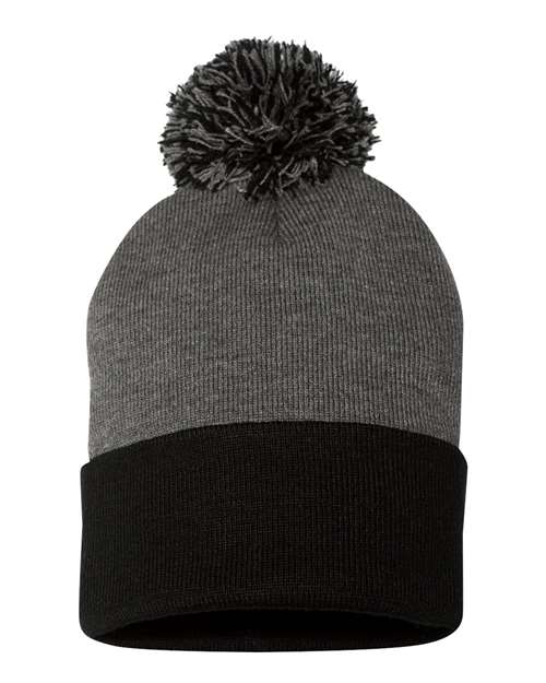 12" Pom-Pom Cuffed Beanie | USA Decoration