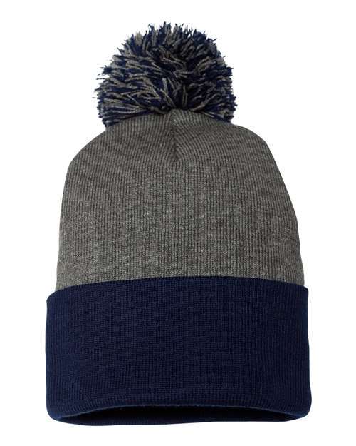 12" Pom-Pom Cuffed Beanie | USA Decoration