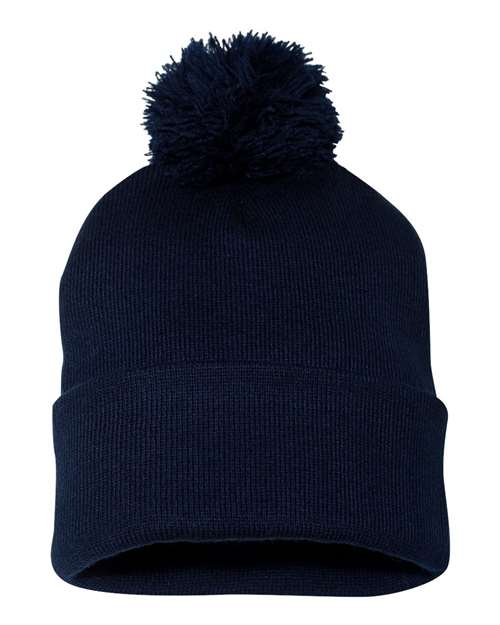 12" Pom-Pom Cuffed Beanie | USA Decoration