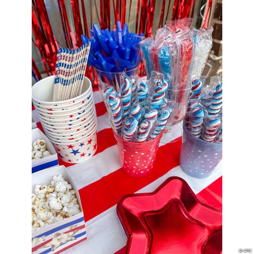 3" 14 oz. Patriotic Twist Red, White & Blue Cherry Lollipops - 24 Pc.