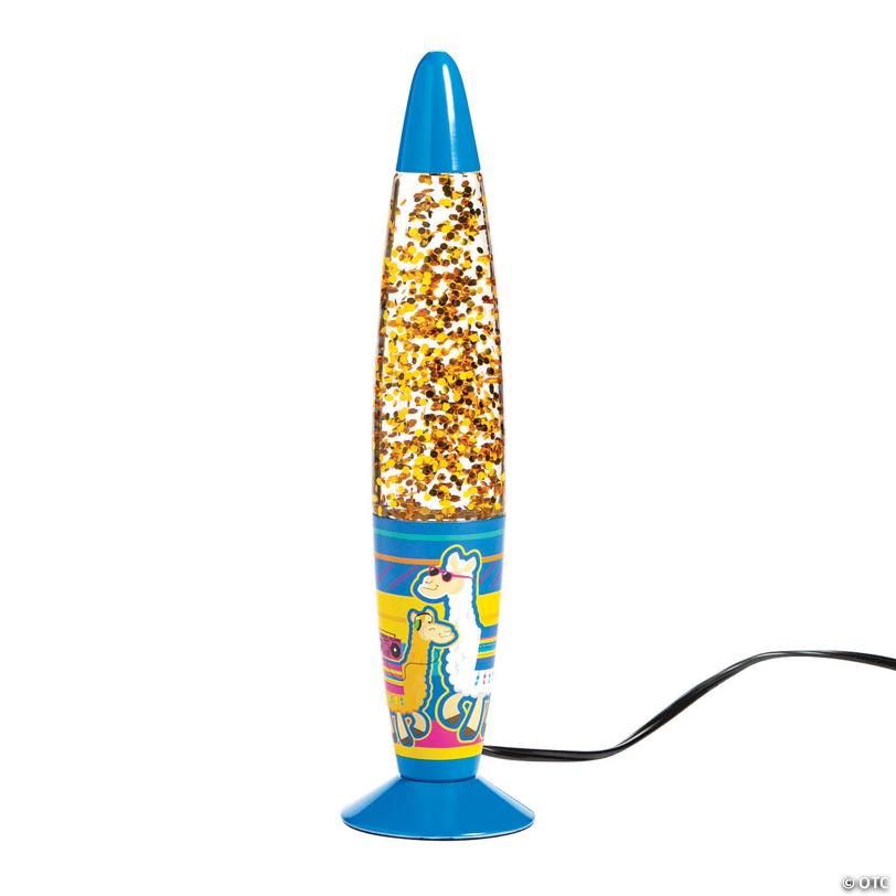3 1/4" x 14" Bright Color Glitter-Filled Llama Lamp