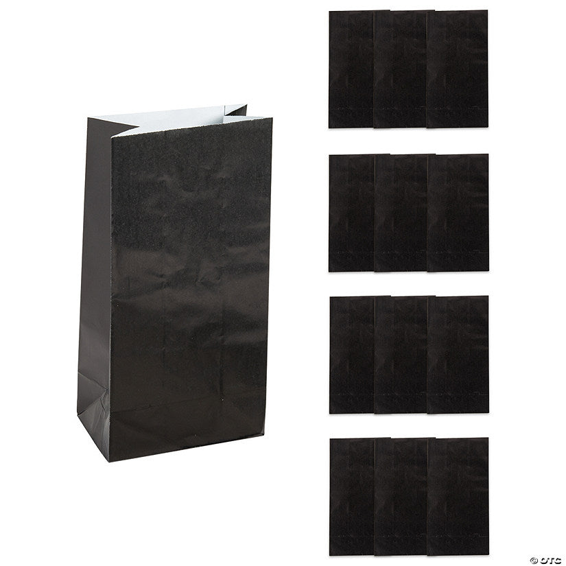5" x 10" Black Paper Treat Bags - 12 Pc. halloween