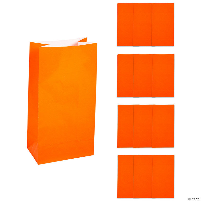 5" x 10" Orange Treat Bags - 12 Pc. halloween