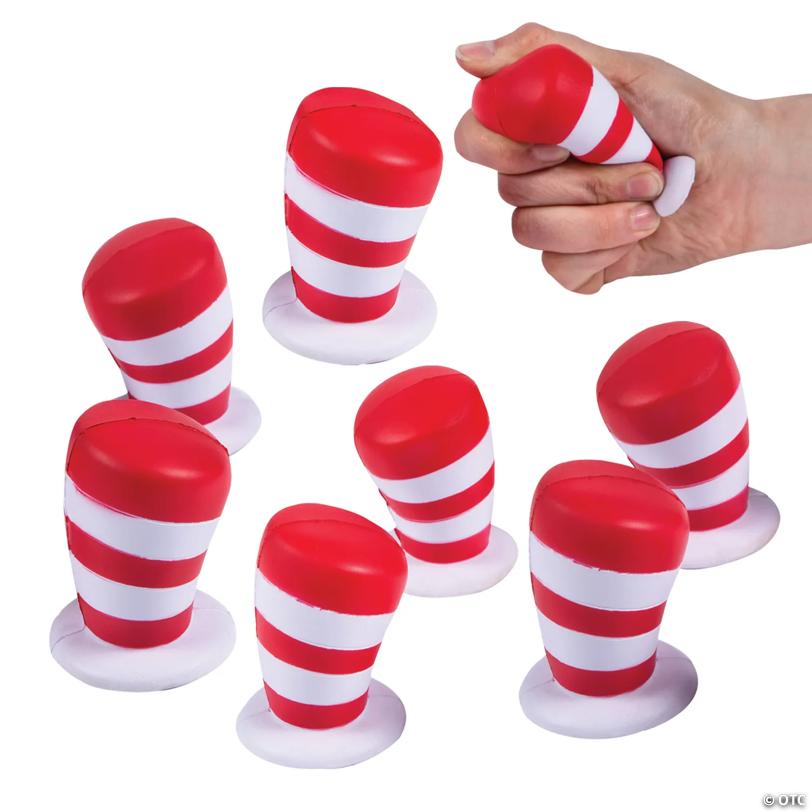 3" Bulk 48 Pc. Dr. Seuss™ Hat-Shaped Squishy Foam Stress Toys