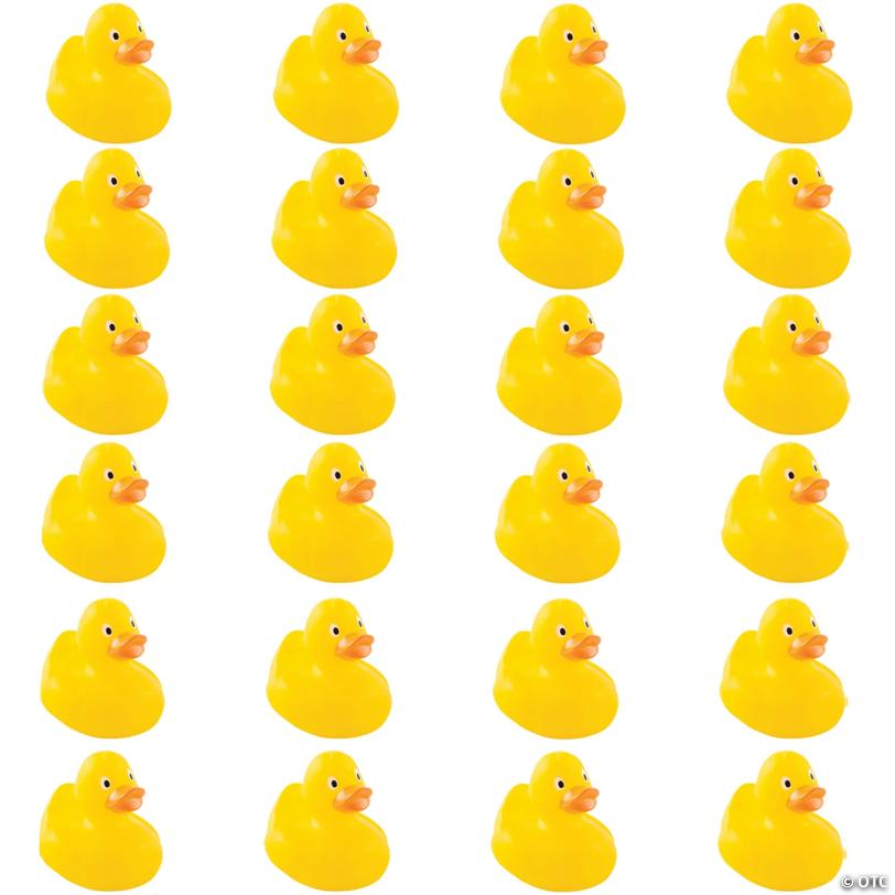 3" Large Classic Yellow Rubber Ducks - 24 Pc.