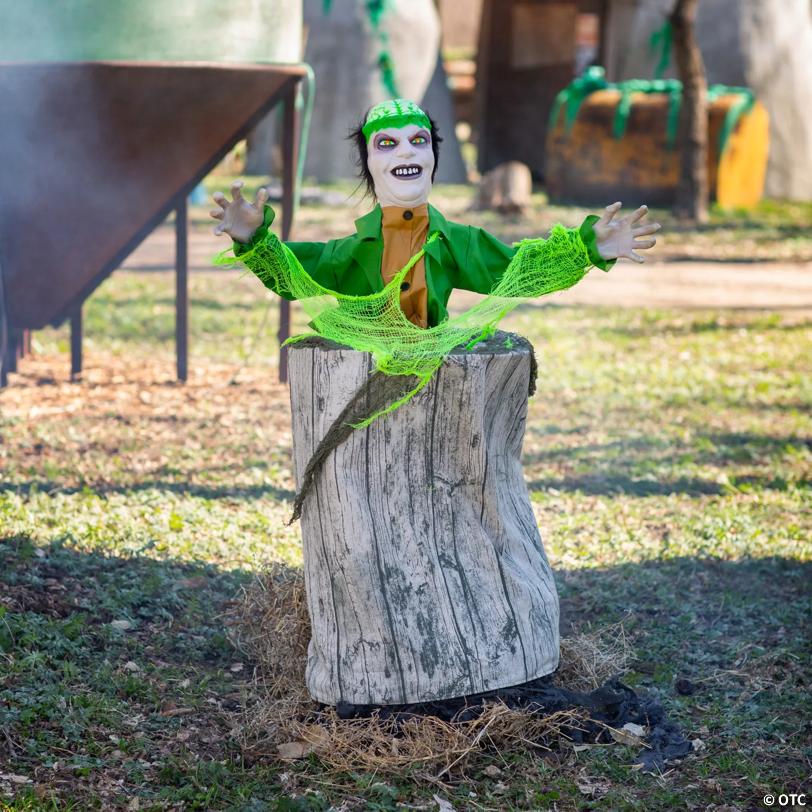 3 ft. Lifesize Creepy Man Jumping from Tree Animated Prop