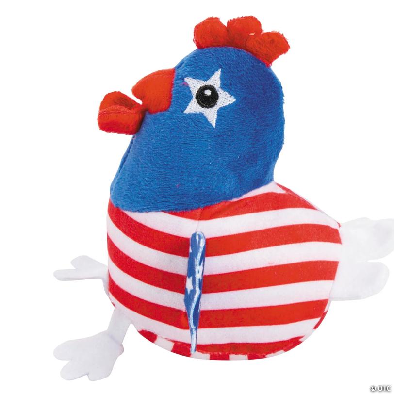3" x 4 1/2" Patriotic American Flag Stuffed Chickens - 12 Pc.