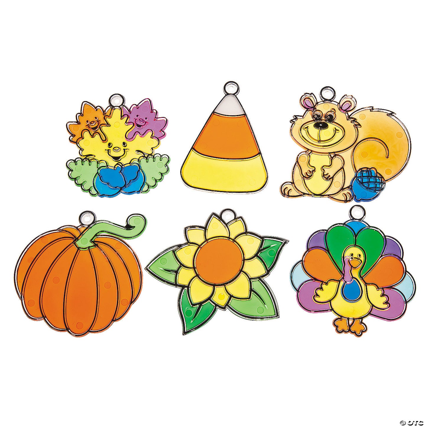 4 1/2" Fall Plants & Creatures Clear Plastic Suncatchers - 24 Pc. | USA Decoration®