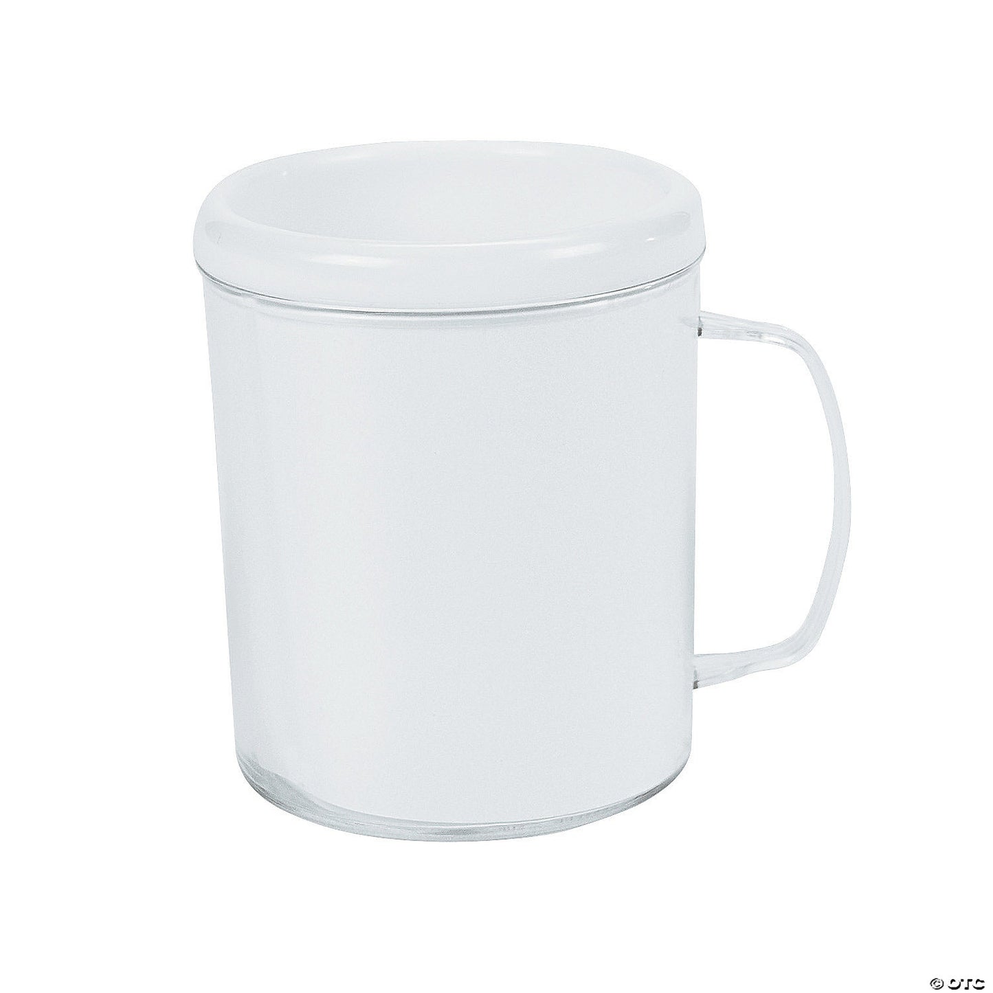 4" 8 oz. DIY Clear BPA-Free Plastic Mugs with White Paper Inserts - 12 Ct.