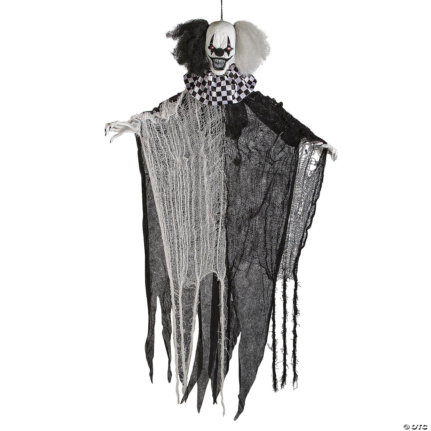 4 Ft. Hanging Black White Clown Animated Prop Halloween Decoration | USA Decoration®
