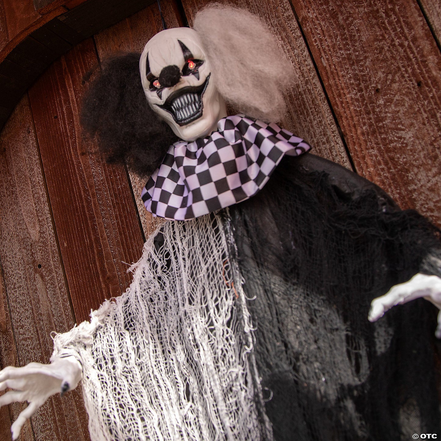 4 Ft. Hanging Black White Clown Animated Prop Halloween Decoration | USA Decoration®