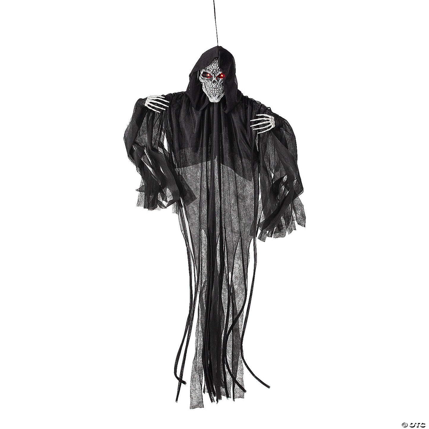 4 Ft. Hanging Black Skeleton Reaper Animated Prop Halloween Decoration | USA Decoration®
