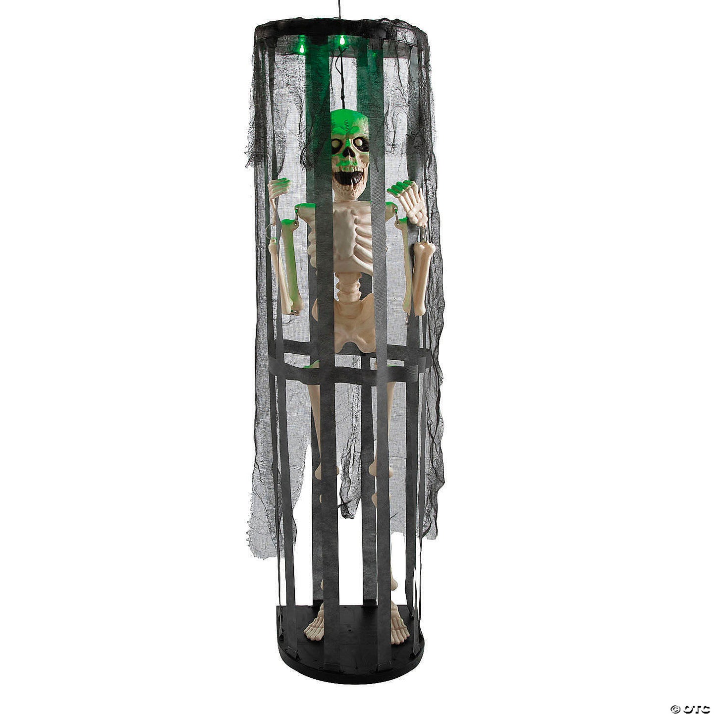 40" Animated Light-Up Skeleton in a Shaking Cage Halloween Decoration | USA Decoration®