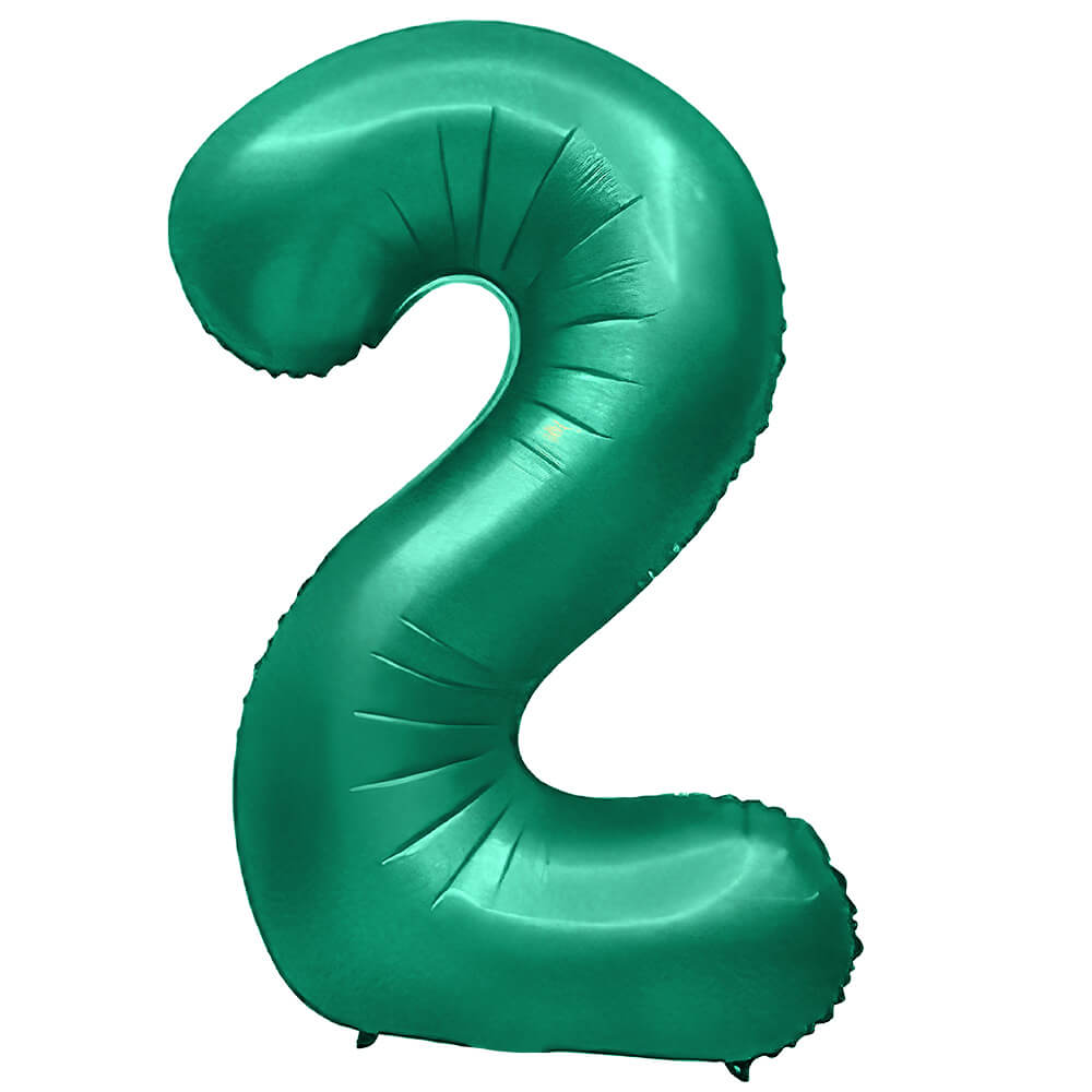 32 inch NUMBER 2 - METAL BALLOONS - GREEN | USA Decoration®
