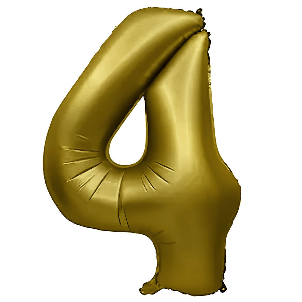 32 inch NUMBER 4 - METAL BALLOONS - VINTAGE GOLD | USA Decoration®
