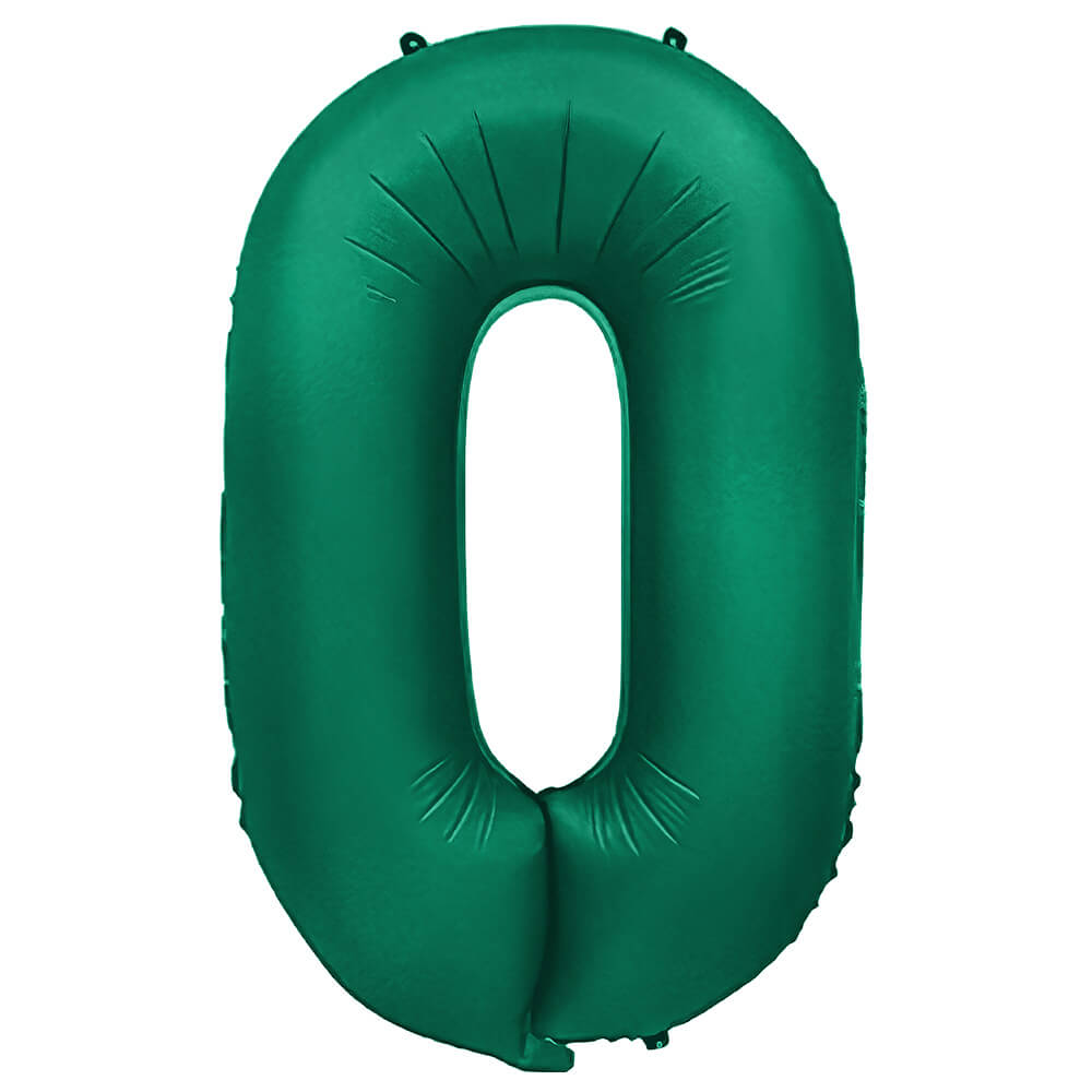 32 inch NUMBER 0 - METAL BALLOONS - GREEN | USA Decoration®
