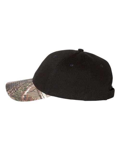 Solid Crown with Camo Visor Cap | USA Decoration