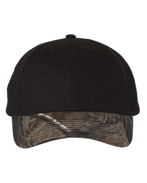 Solid Crown with Camo Visor Cap | USA Decoration