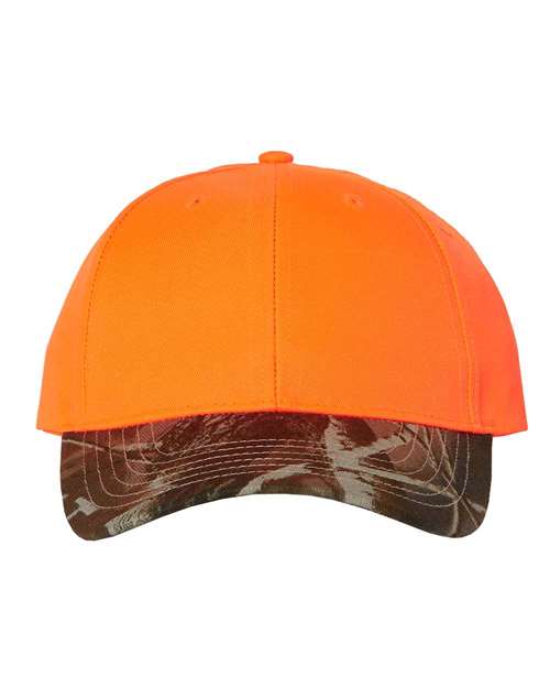 Solid Crown with Camo Visor Cap | USA Decoration
